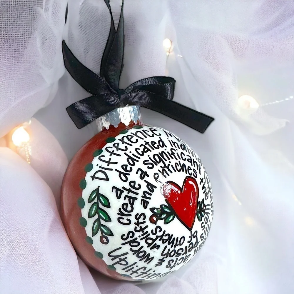 Difference Maker Christmas Ornament, Hand-Painted Acrylic Holiday Gift, Handmade